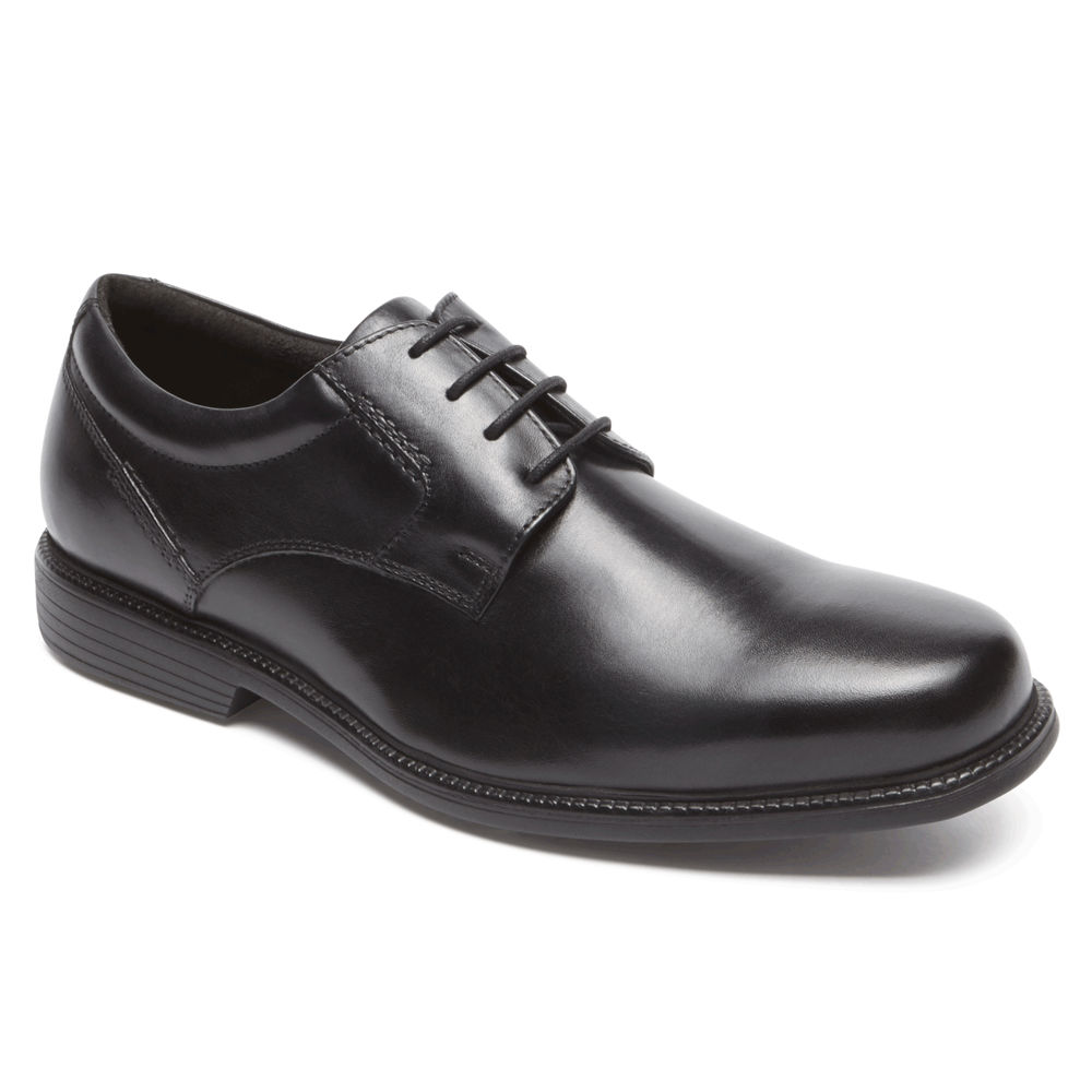 Rockport Singapore Mens Oxfords - Charles Road Plain Toe Black - ZS0123495